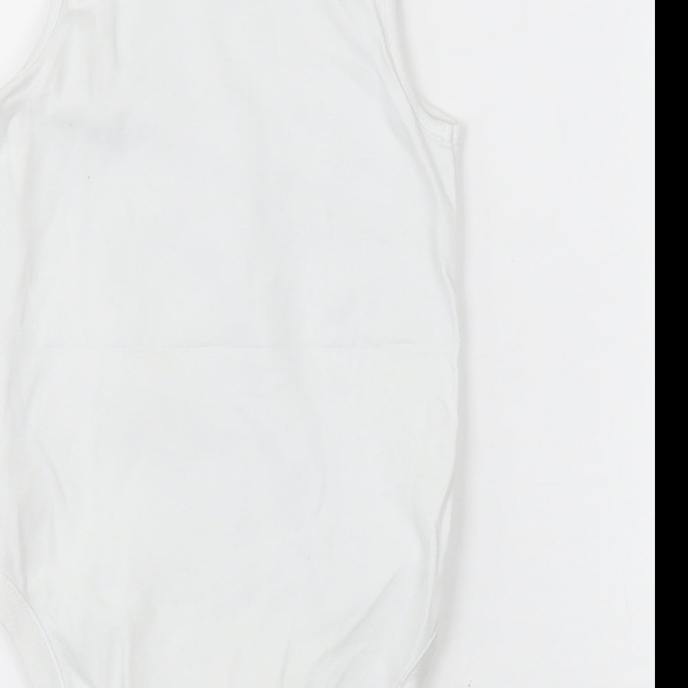 NEXT Girls White  Cotton Bodysuit One-Piece Size 2-3 Years  Button - Unisex
