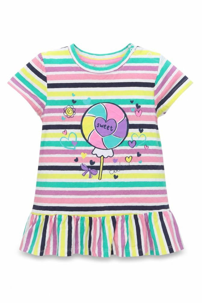 so cute Girls Multicoloured Striped Cotton Basic Casual Size 2 Years Crew Neck Pullover - sweet