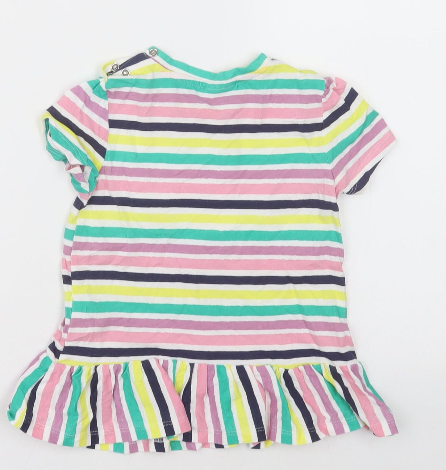 so cute Girls Multicoloured Striped Cotton Basic Casual Size 2 Years Crew Neck Pullover - sweet