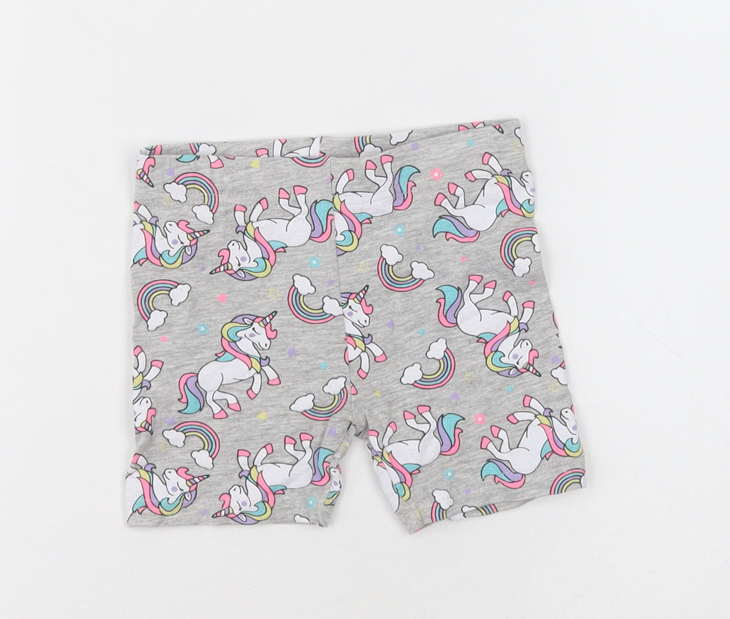 pep&co Girls Grey Geometric Cotton Bermuda Shorts Size 2-3 Years  Regular  - unicorn print