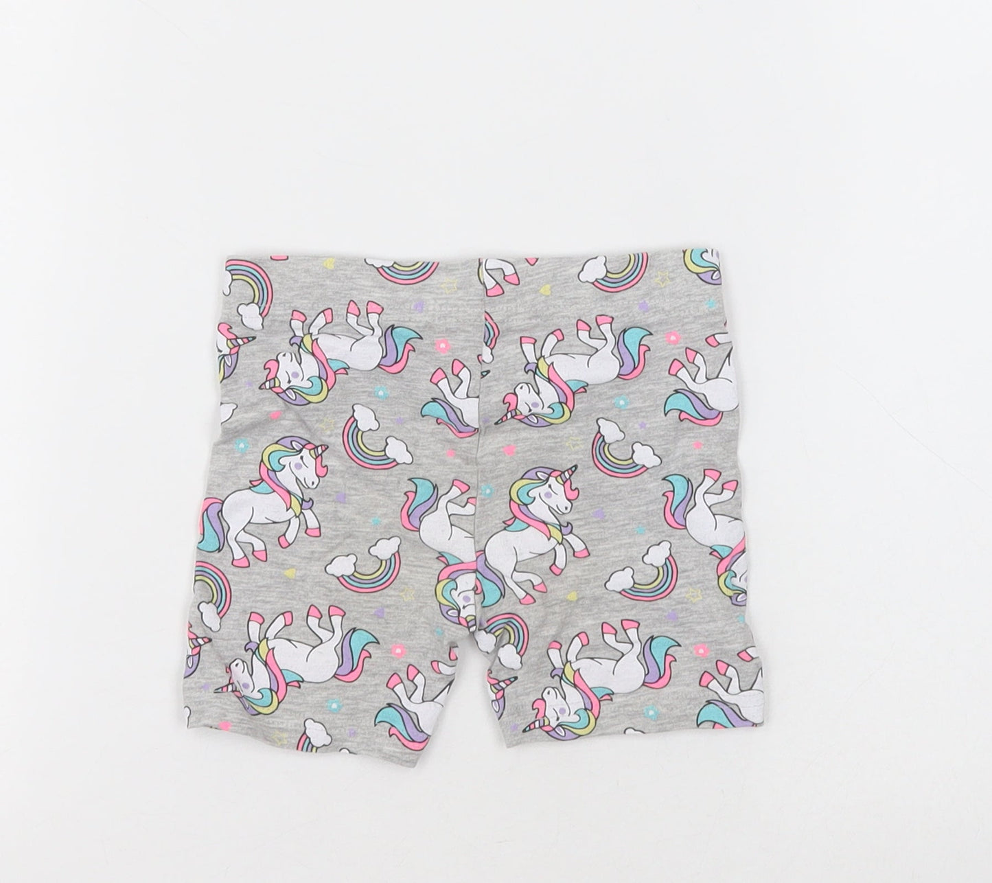 pep&co Girls Grey Geometric Cotton Bermuda Shorts Size 2-3 Years  Regular  - unicorn print