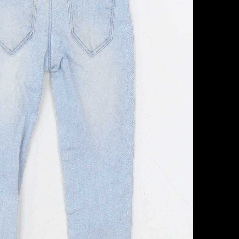 Primark Girls Blue  Cotton Skinny Jeans Size 2-3 Years  Regular Button