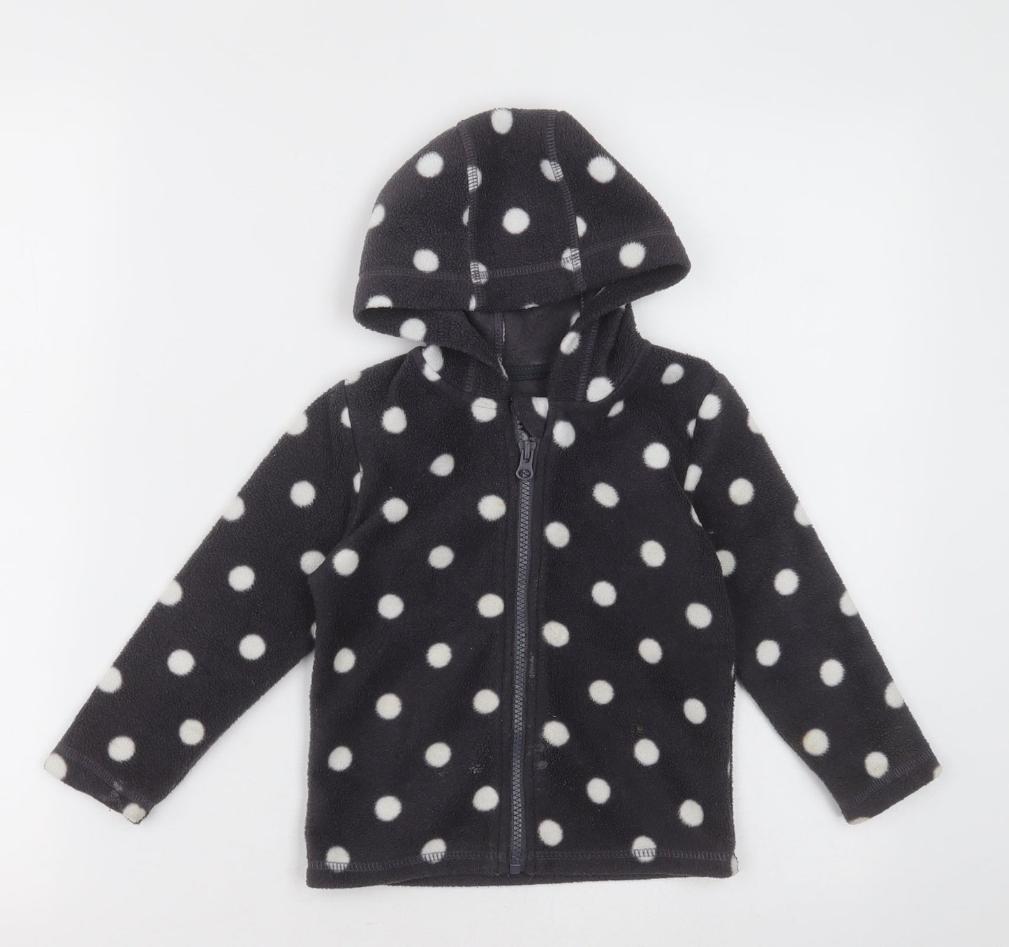 George Girls Grey Polka Dot Polyester Full Zip Hoodie Size 2-3 Years  Zip