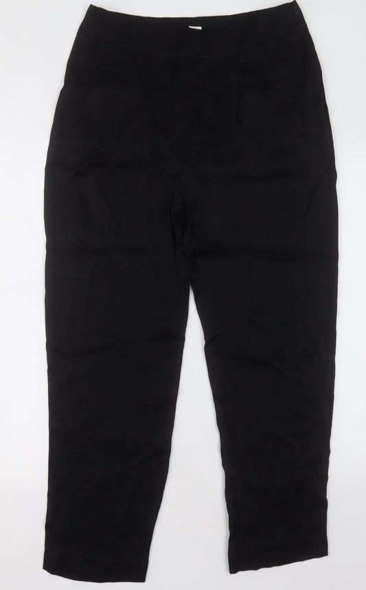 Gap Womens Black  Viscose Trousers  Size 6 L28 in Regular Hook & Eye