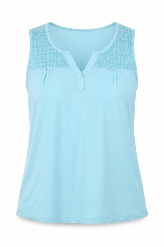 samba Womens Blue  Cotton Basic Tank Size M V-Neck