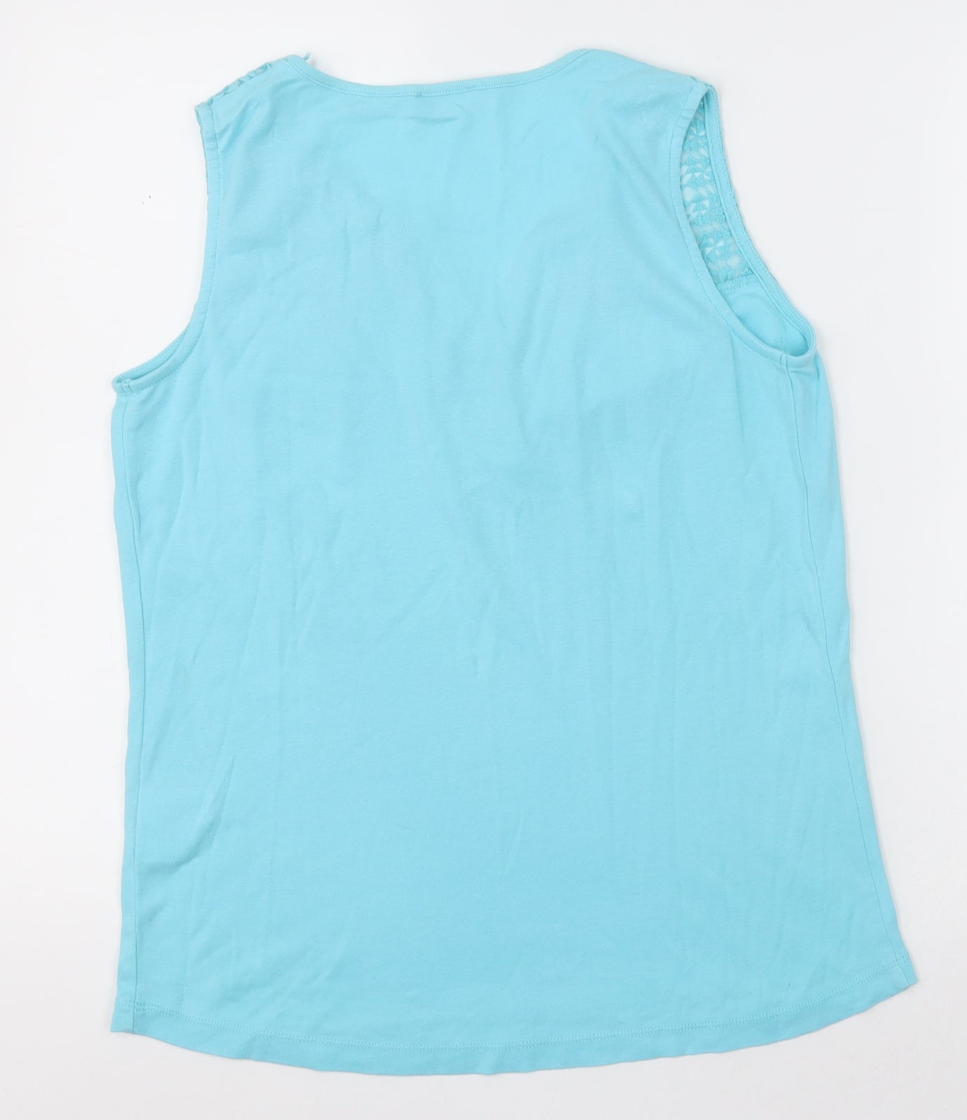 samba Womens Blue  Cotton Basic Tank Size M V-Neck