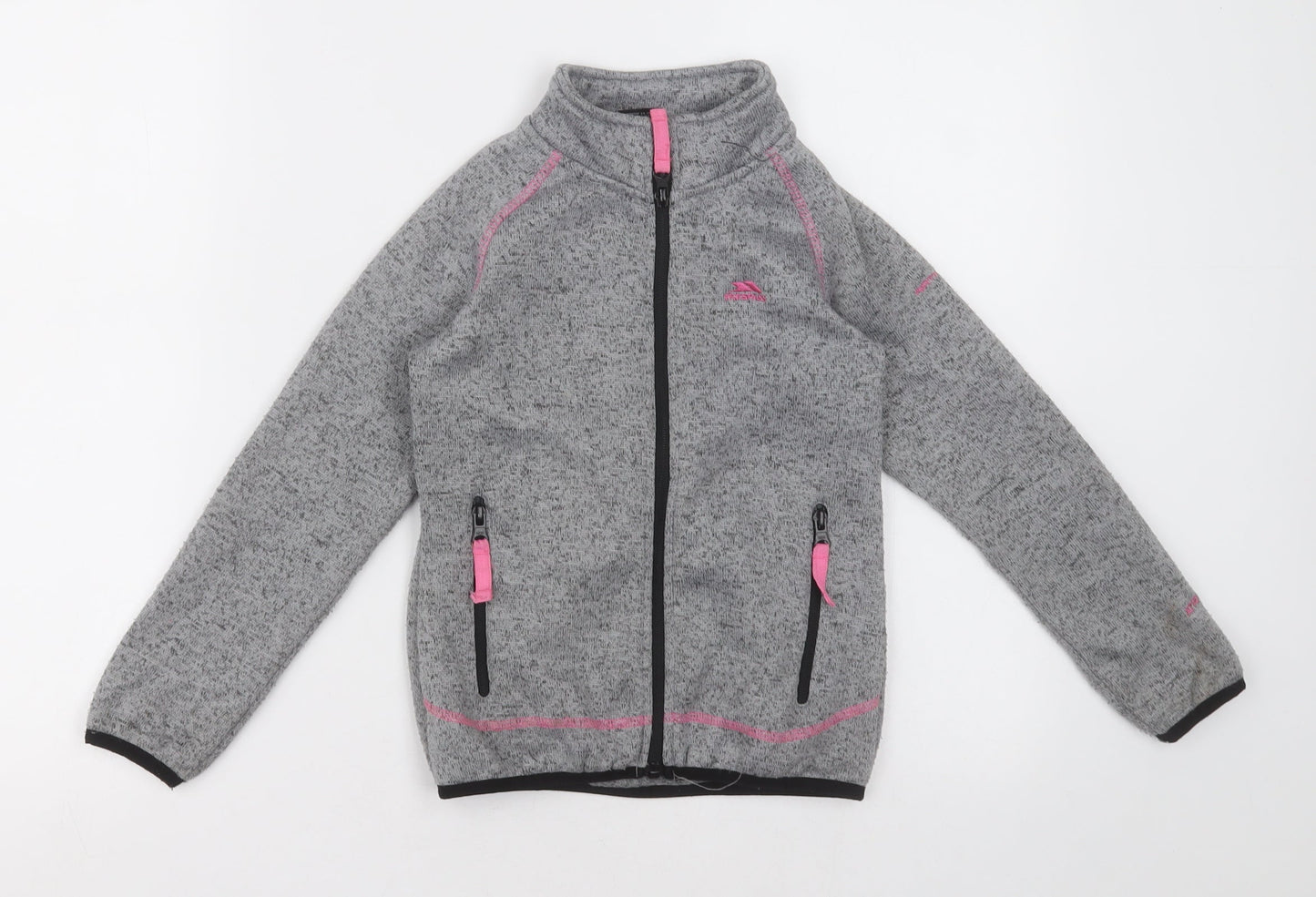 Trespass Girls Grey  Polyester Full Zip Sweatshirt Size 5-6 Years  Zip