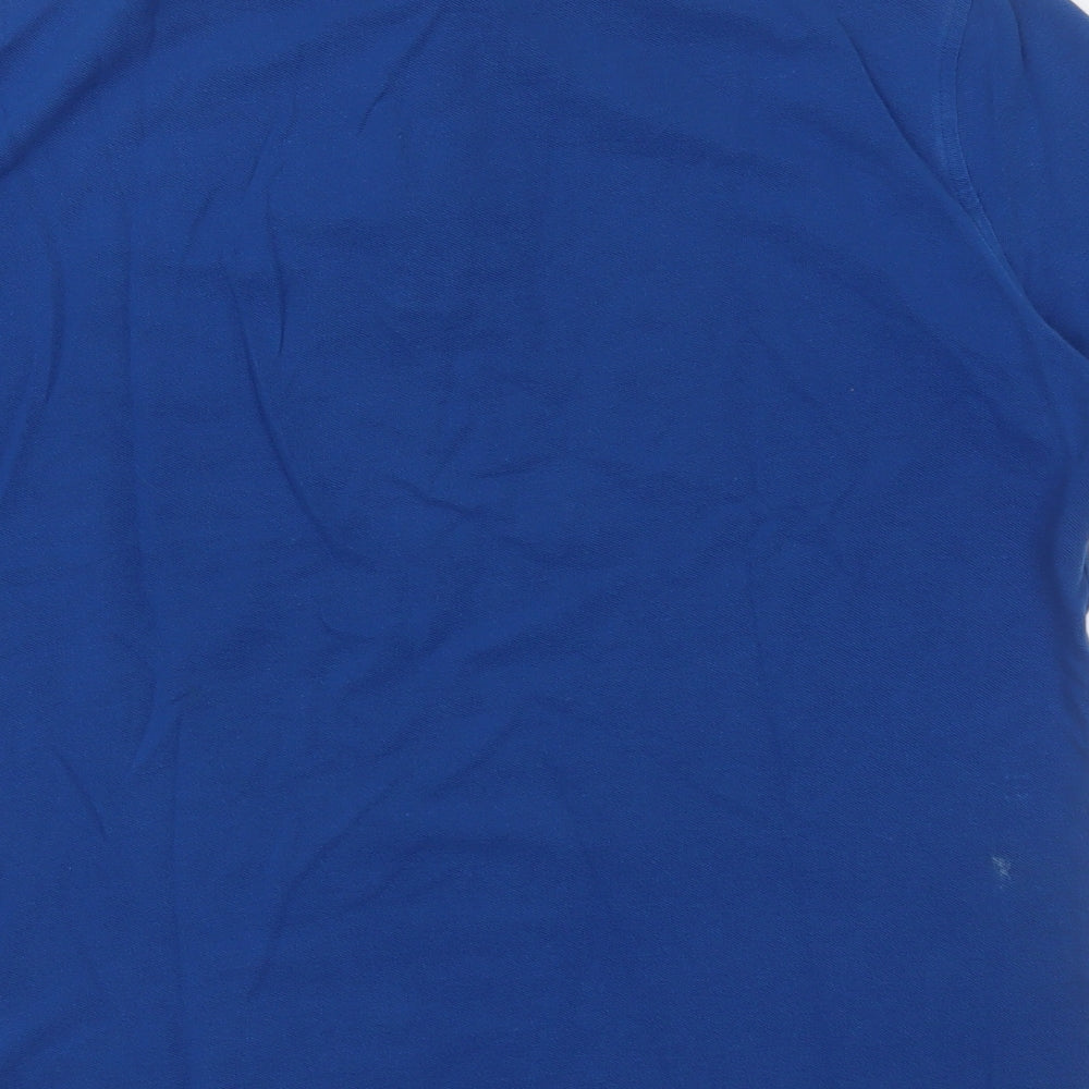 Hackett Mens Blue  Cotton Basic Polo Size M Collared Button