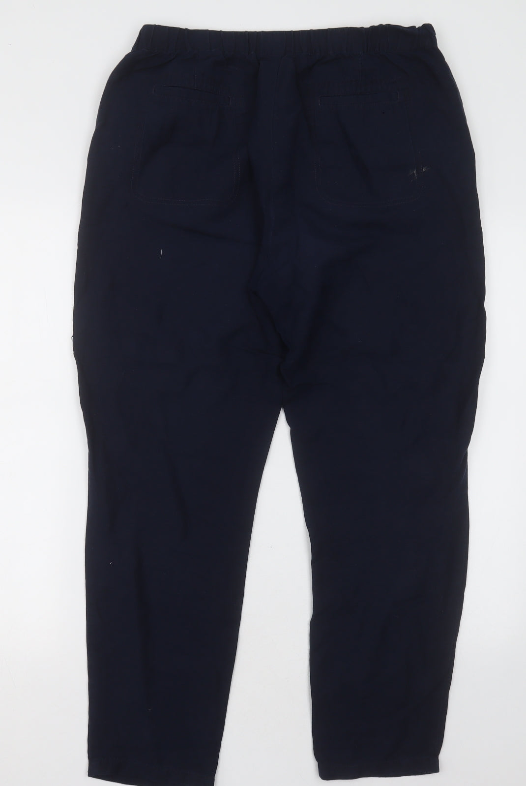 Dunnes Stores Womens Blue  Linen Trousers  Size 10 L30 in Regular Button