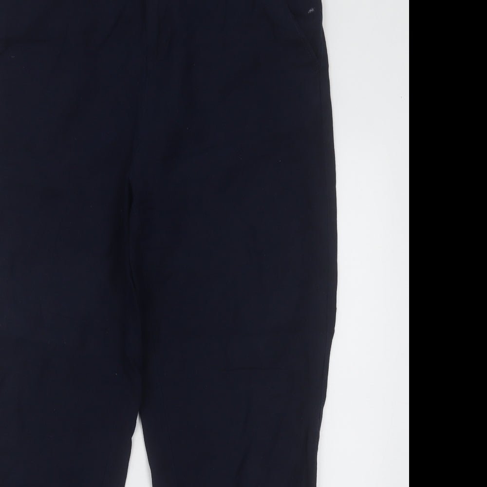 Dunnes Stores Womens Blue  Linen Trousers  Size 10 L30 in Regular Button