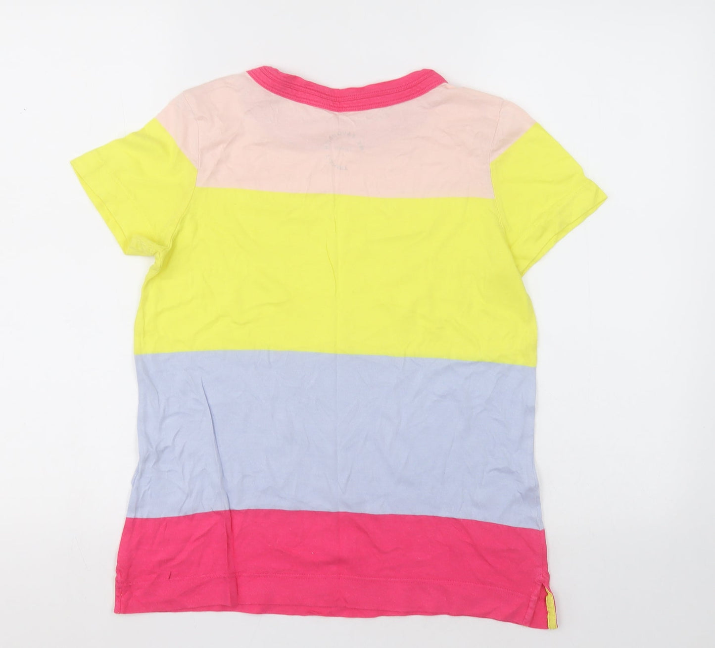 NEXT Womens Multicoloured Striped Cotton Basic T-Shirt Size 6 Crew Neck