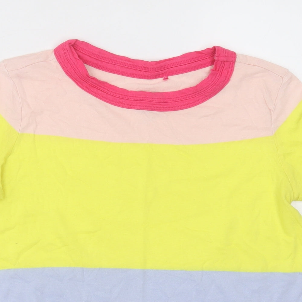 NEXT Womens Multicoloured Striped Cotton Basic T-Shirt Size 6 Crew Neck