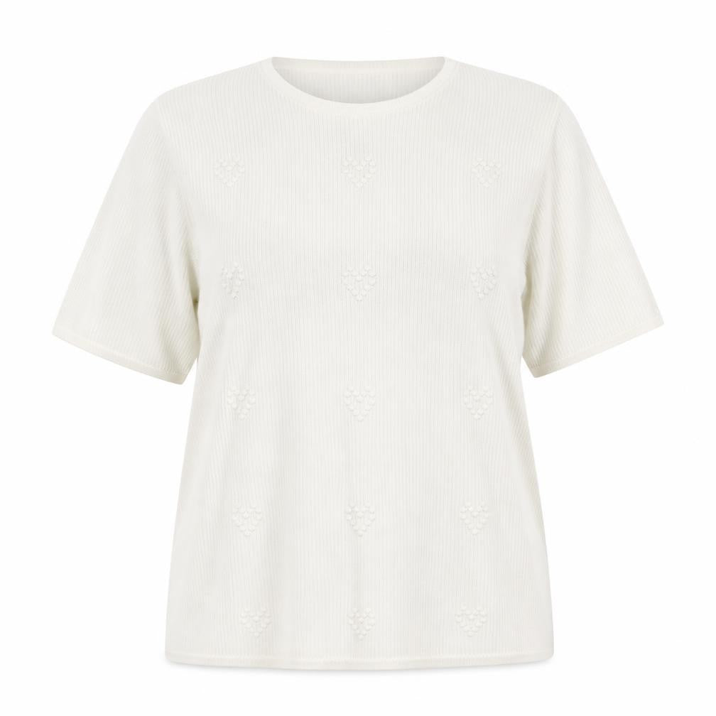sainsburys Womens White  Viscose Pullover Sweatshirt Size 16  Pullover - Heart pattern