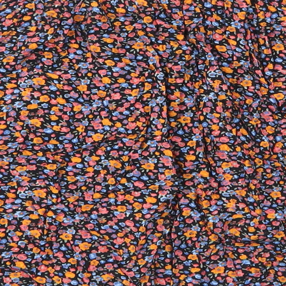 New Look Womens Multicoloured Floral Viscose A-Line Skirt Size 6   Button
