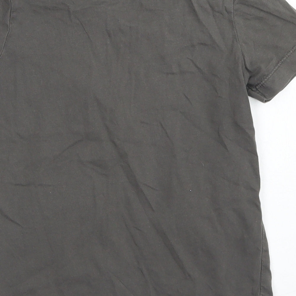 TU Boys Brown  Cotton Basic T-Shirt Size 18-24 Months Crew Neck