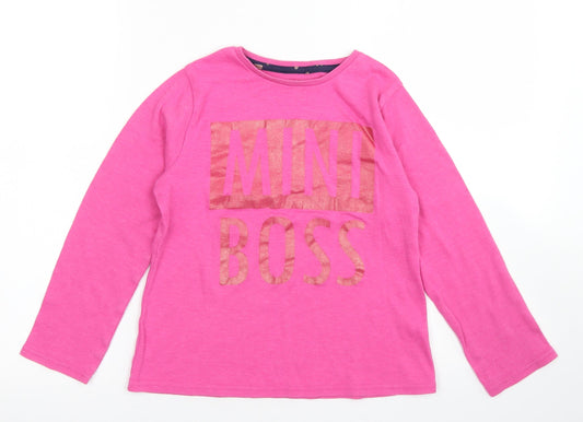George Girls Pink  Cotton Basic T-Shirt Size 9-10 Years Crew Neck