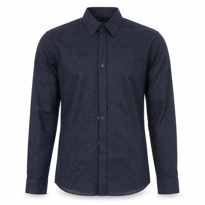 H&M Mens Blue Polka Dot Cotton  Button-Up Size S Collared Button