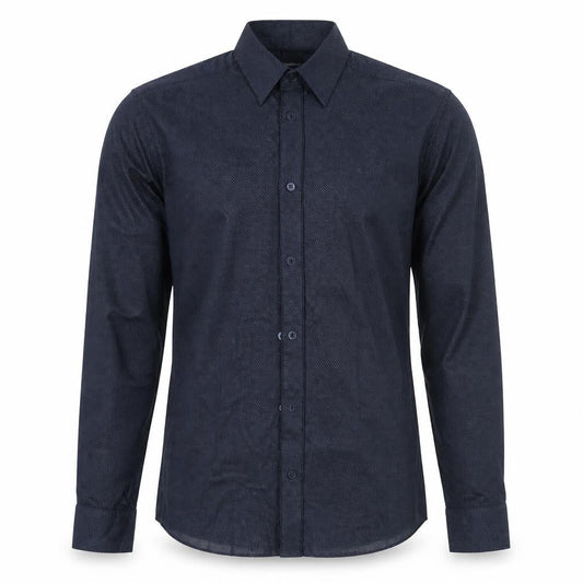 H&M Mens Blue Polka Dot Cotton  Button-Up Size S Collared Button