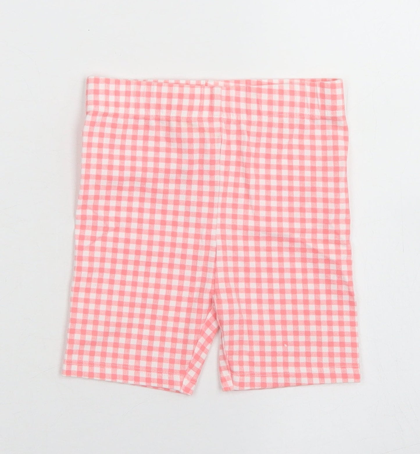 George Girls Pink Check Cotton Cargo Leggings Size 12-18 Months