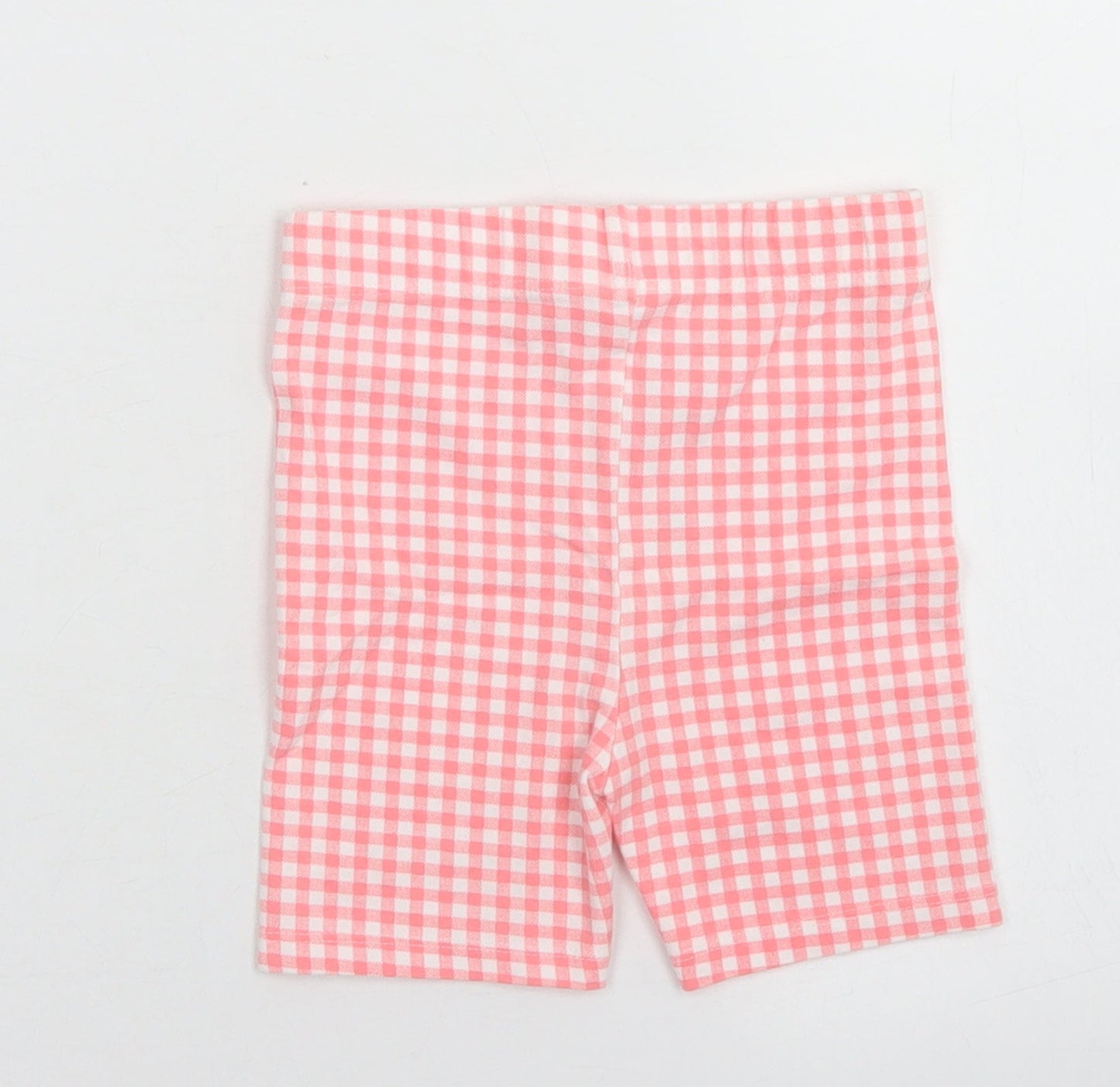George Girls Pink Check Cotton Cargo Leggings Size 12-18 Months