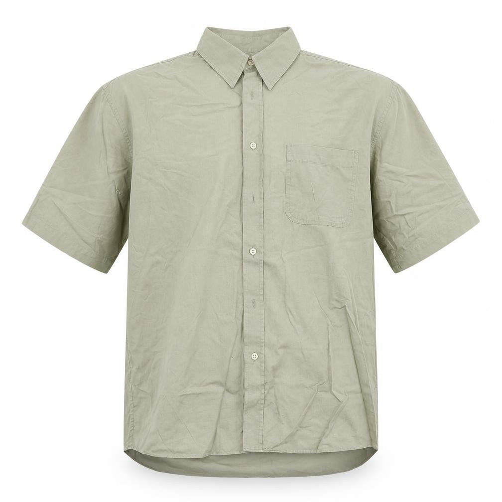 Marks & Spencer Mens Green  Cotton  Button-Up Size S Collared Button