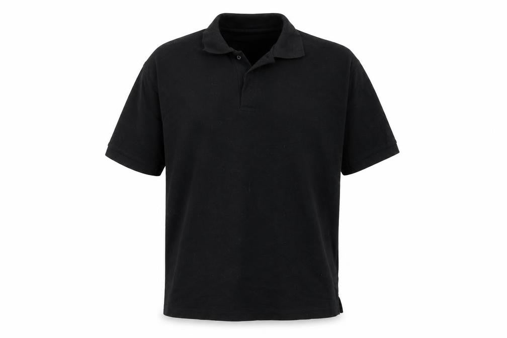 Man Essentials Mens Black  Cotton  Polo Size L V-Neck Pullover