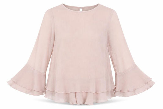 H&M Womens Pink  Polyester Basic Blouse Size 6 Round Neck