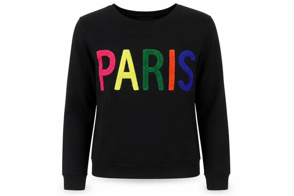 Studio Womens Black  Polyester Pullover Sweatshirt Size 8  Pullover - Paris