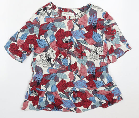 Carolyn Donnelly The Edit Womens Multicoloured Floral Viscose Basic Blouse Size 8 Round Neck