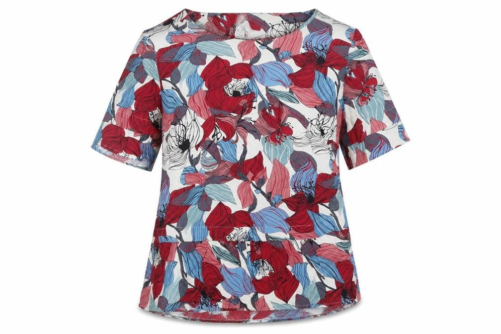 Carolyn Donnelly The Edit Womens Multicoloured Floral Viscose Basic Blouse Size 8 Round Neck