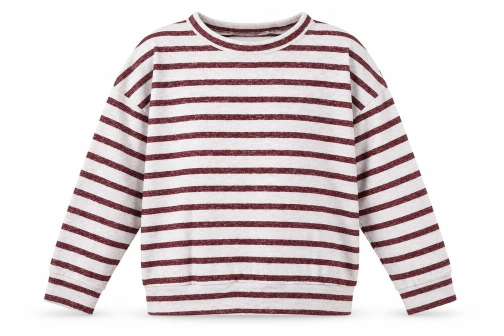 Marks & Spencer Girls Multicoloured Striped Viscose Pullover Sweatshirt Size 8-9 Years