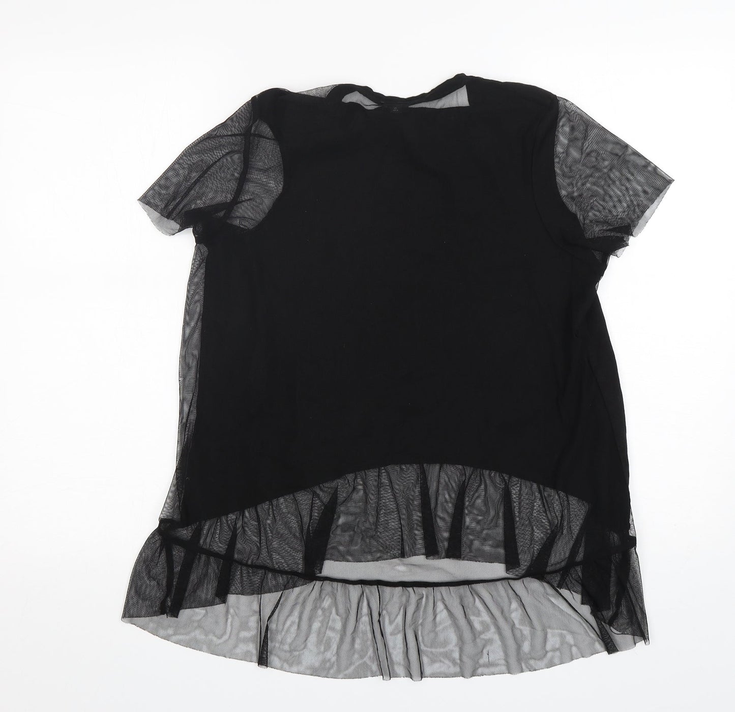 River Island  Womens Black  Polyester Basic T-Shirt Size 10 Round Neck