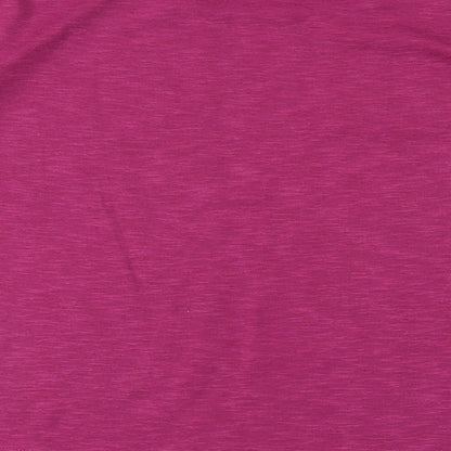 RJR.John Rocha Womens Purple  Polyester Basic T-Shirt Size 10 Scoop Neck