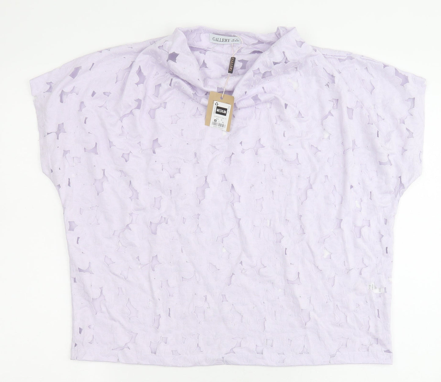 Gallery Womens Purple  Viscose Basic Blouse Size M Cowl Neck