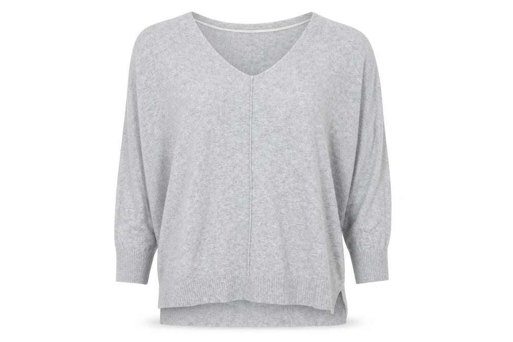 Primark Womens Grey V-Neck  Viscose Pullover Jumper Size M