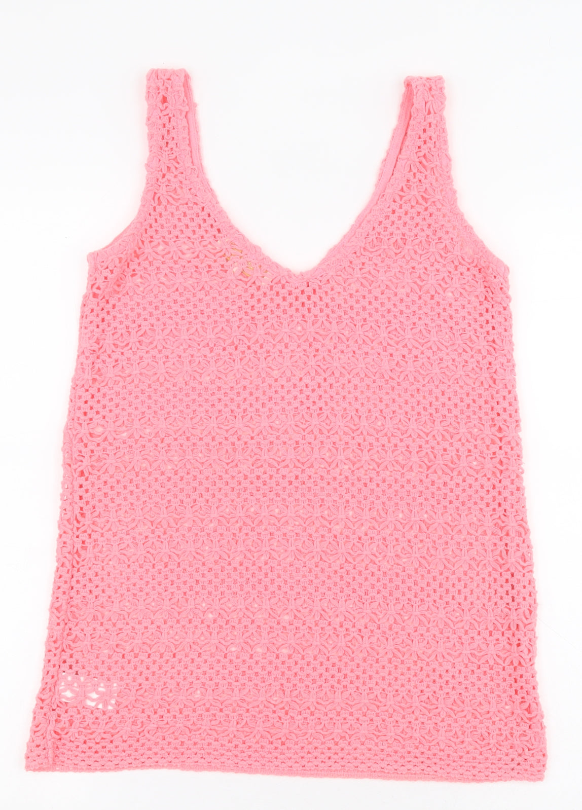 NEXT Womens Pink  Polyester Basic Tank Size 6 V-Neck