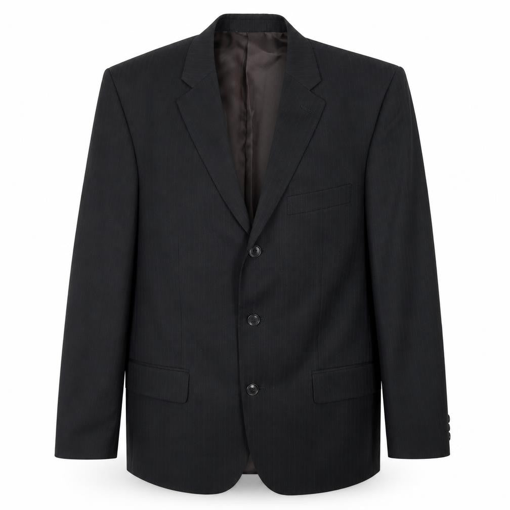 Jack Reid Mens Black Striped Polyester Jacket Blazer Size 42