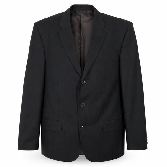 Jack Reid Mens Black Striped Polyester Jacket Blazer Size 42