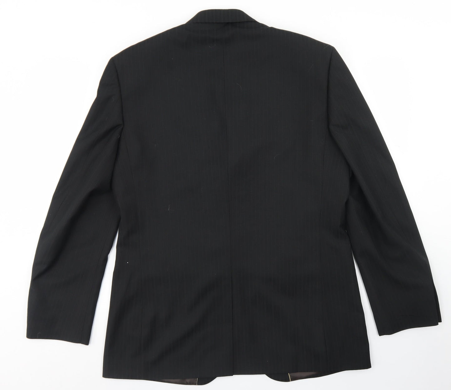 Jack Reid Mens Black Striped Polyester Jacket Blazer Size 42