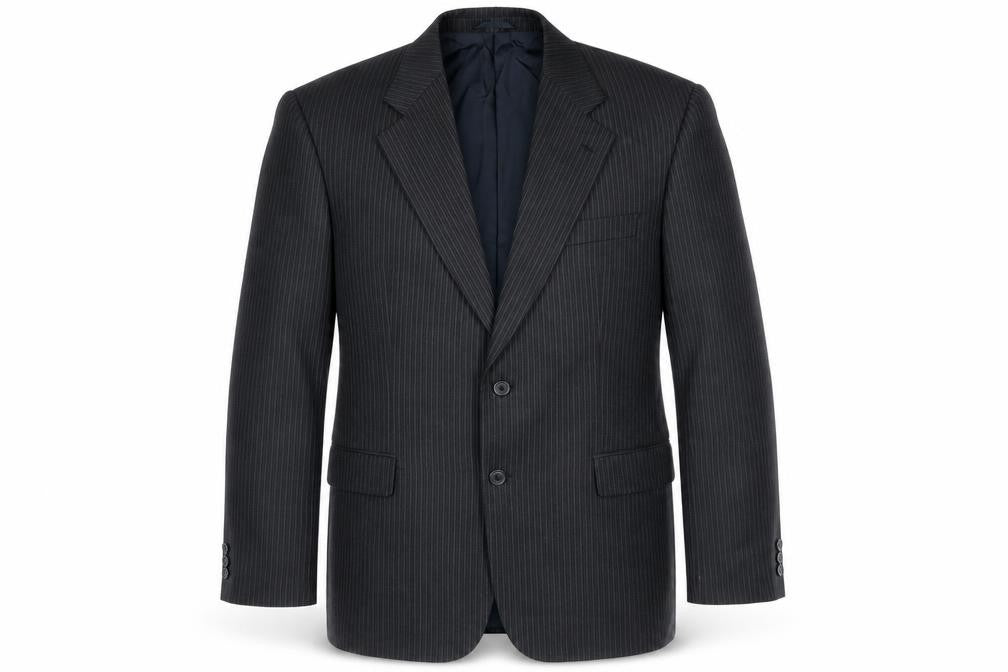 Wellington Mens Black Striped Wool Jacket Blazer Size 42