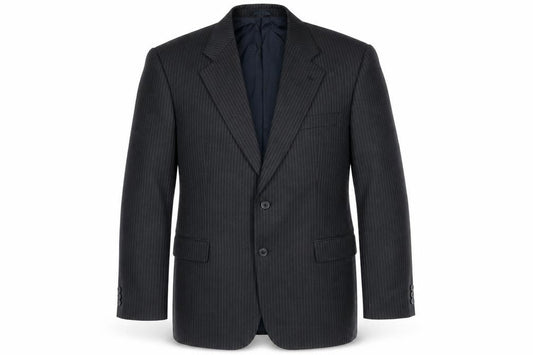 Wellington Mens Black Striped Wool Jacket Blazer Size 42