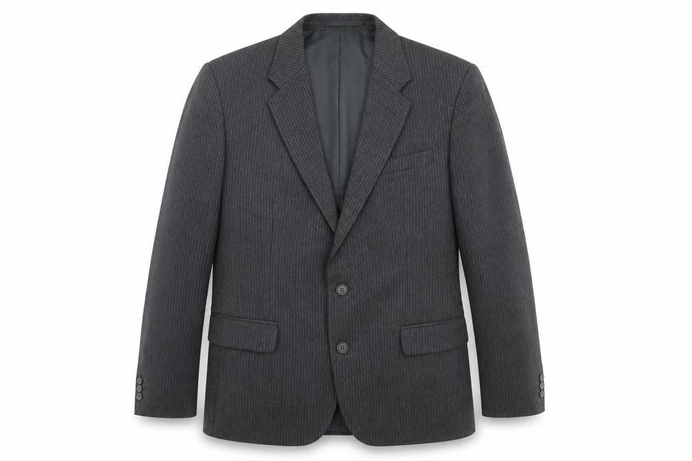 Wellington Mens Grey Striped Wool Jacket Blazer Size 38