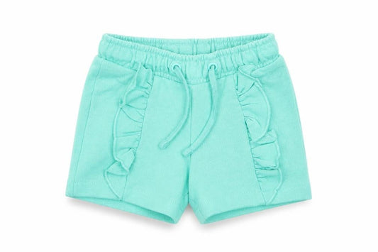 Marks & Spencer Girls Blue  Cotton Cropped Trousers Size 3-6 Months  Drawstring - Shorts