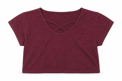 915 Generation Girls Purple  Cotton Cropped T-Shirt Size 9 Years Scoop Neck