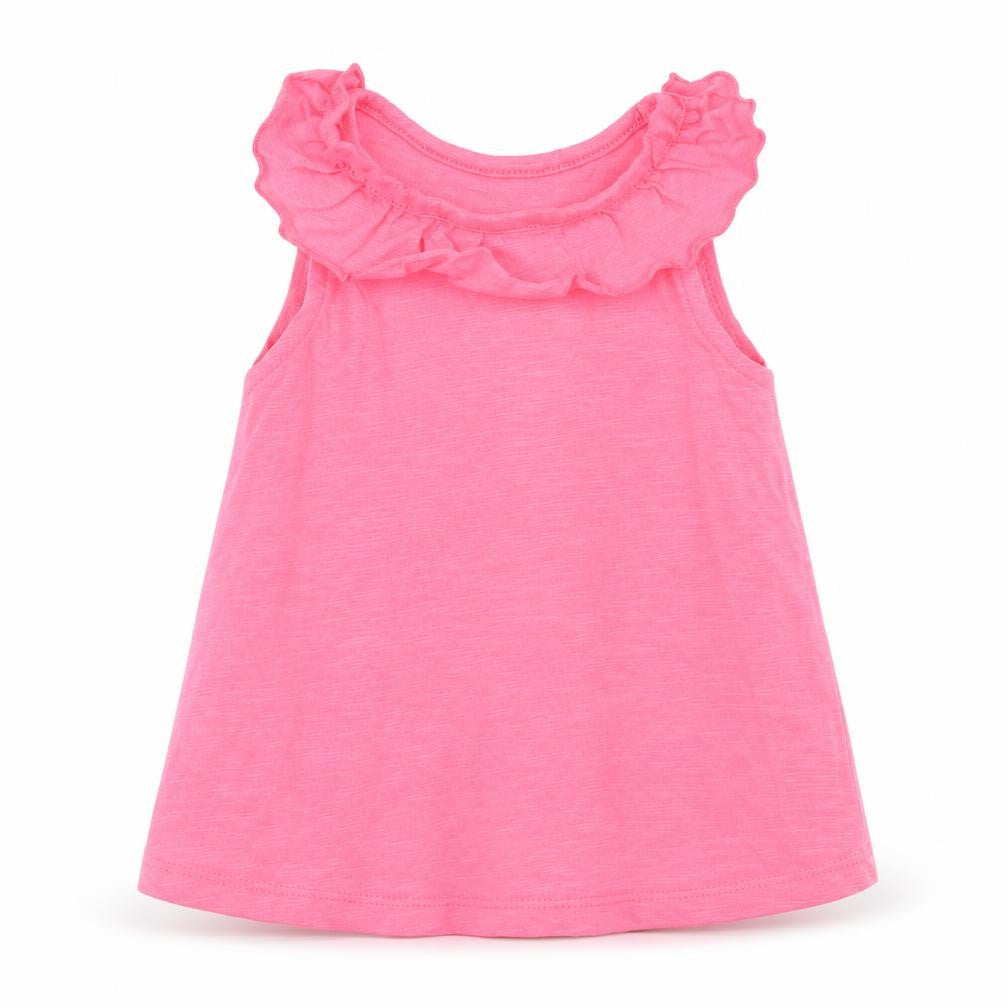 Nutmeg Girls Pink  Cotton Basic Tank Size 12-18 Months Crew Neck