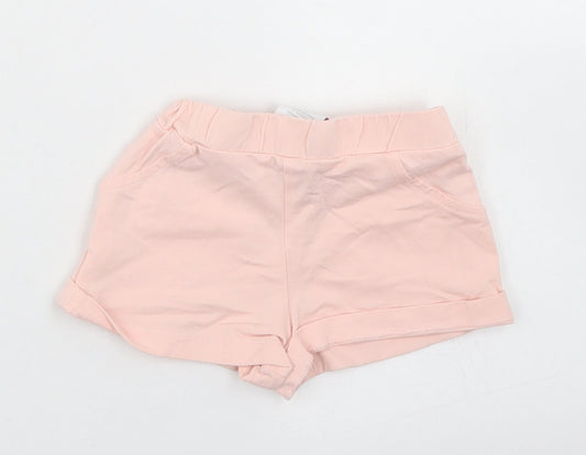 TJX Girls Pink  Cotton Cropped Trousers Size 9-12 Months