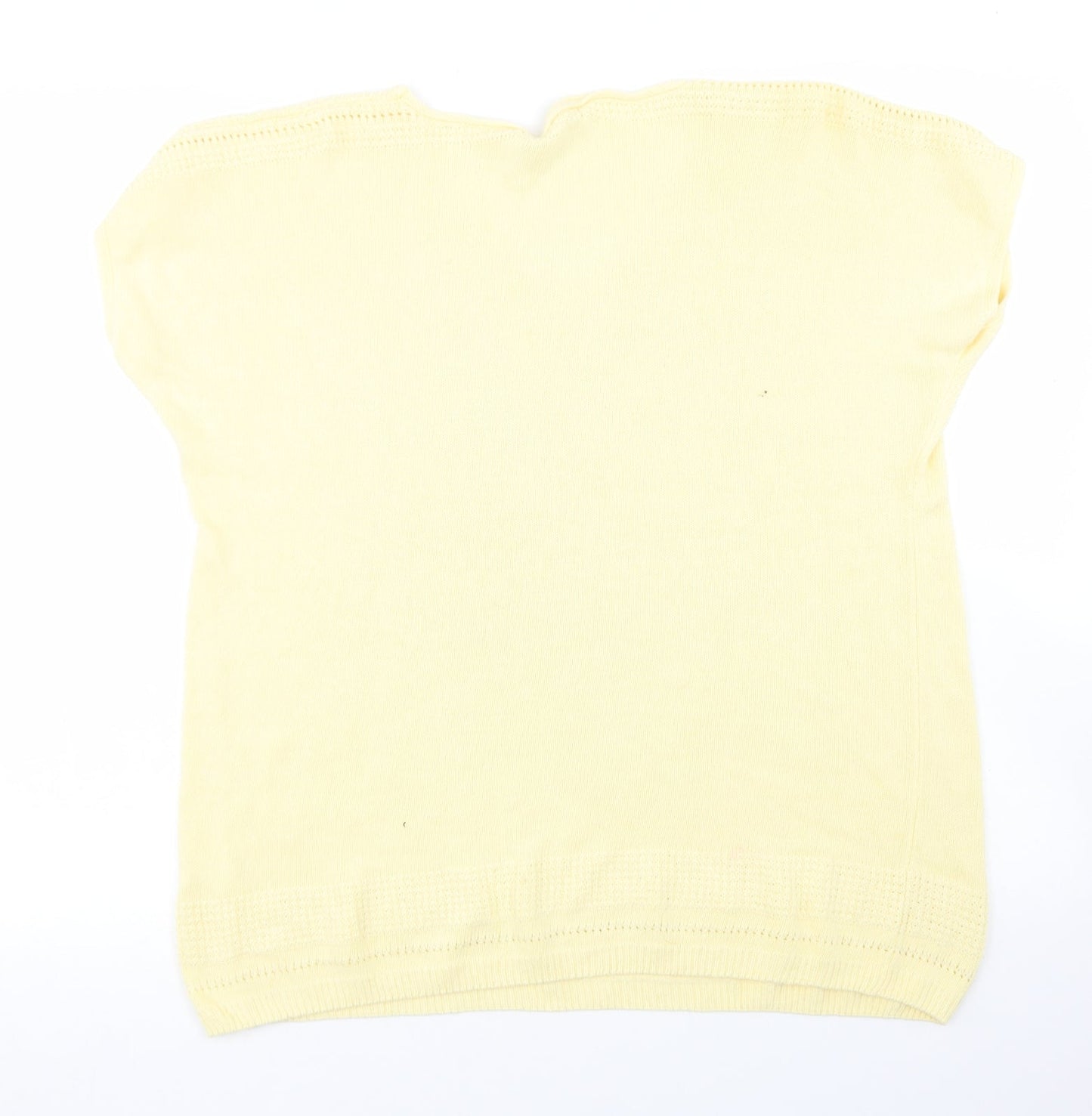 Bonmarche Womens Yellow V-Neck  Viscose Pullover Jumper Size L