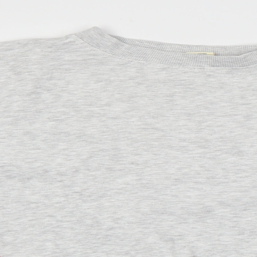 H&M Womens Grey Round Neck  Cotton Pullover Jumper Size 12