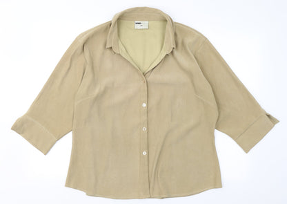 Sara Woman Womens Beige  Polyester Basic Button-Up Size 20 V-Neck