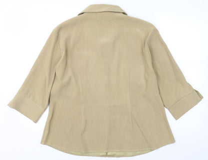 Sara Woman Womens Beige  Polyester Basic Button-Up Size 20 V-Neck